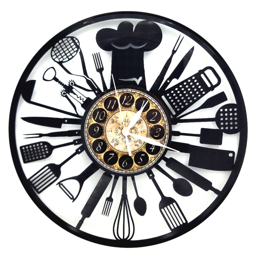 CHEF vinyl record clock